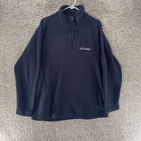 Biltmore Estate Sweatshirt Adult Large Blue Quarter Zip Fleece Weatherproof Logo - Picture 1 of 11